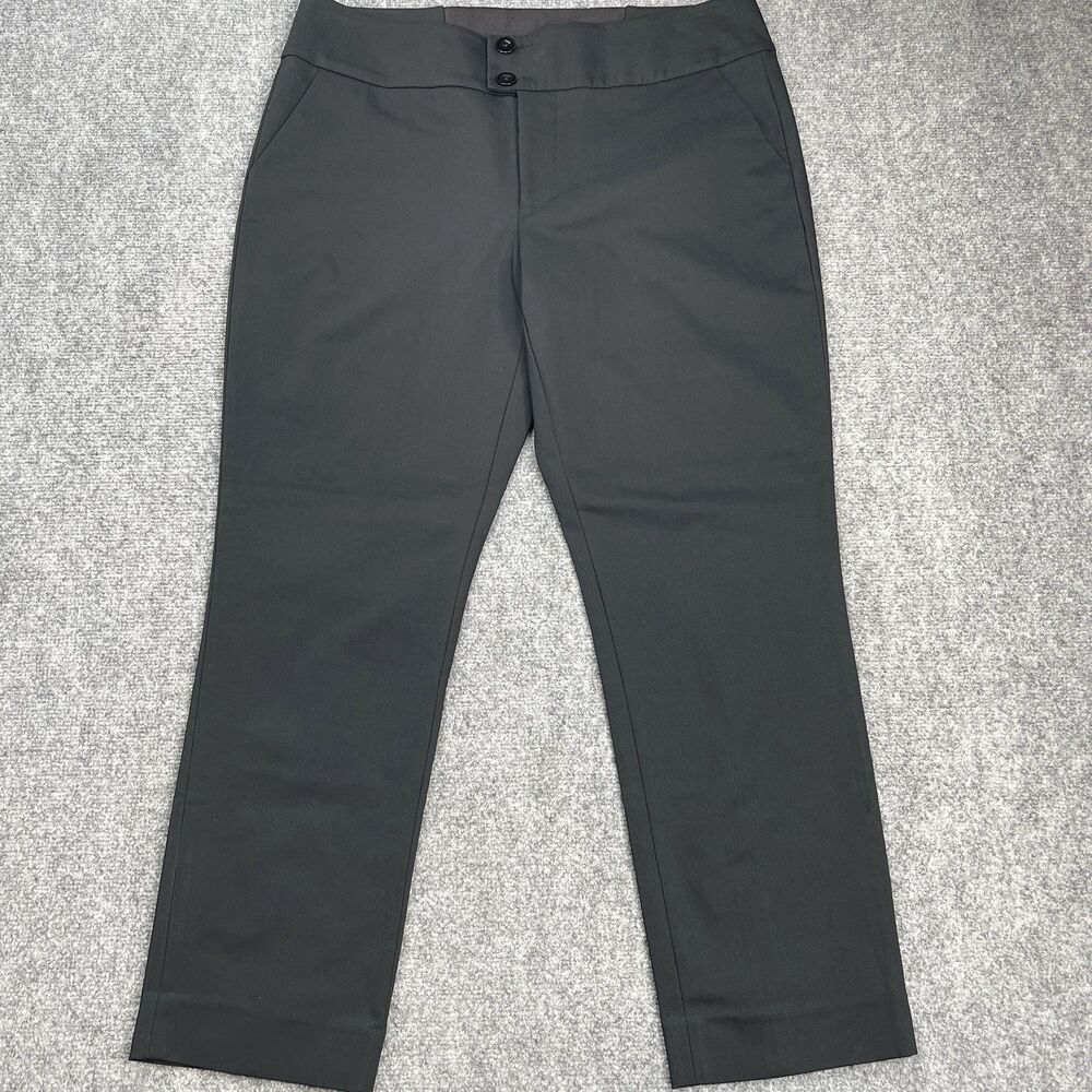 Cabi Hero Trouser Pants Womens Size 16 Black Slim Ankle Stretch Knit Pockets